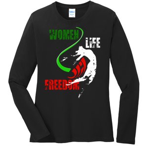 Women Life Freedom Iran Protest Ladies Long Sleeve Shirt