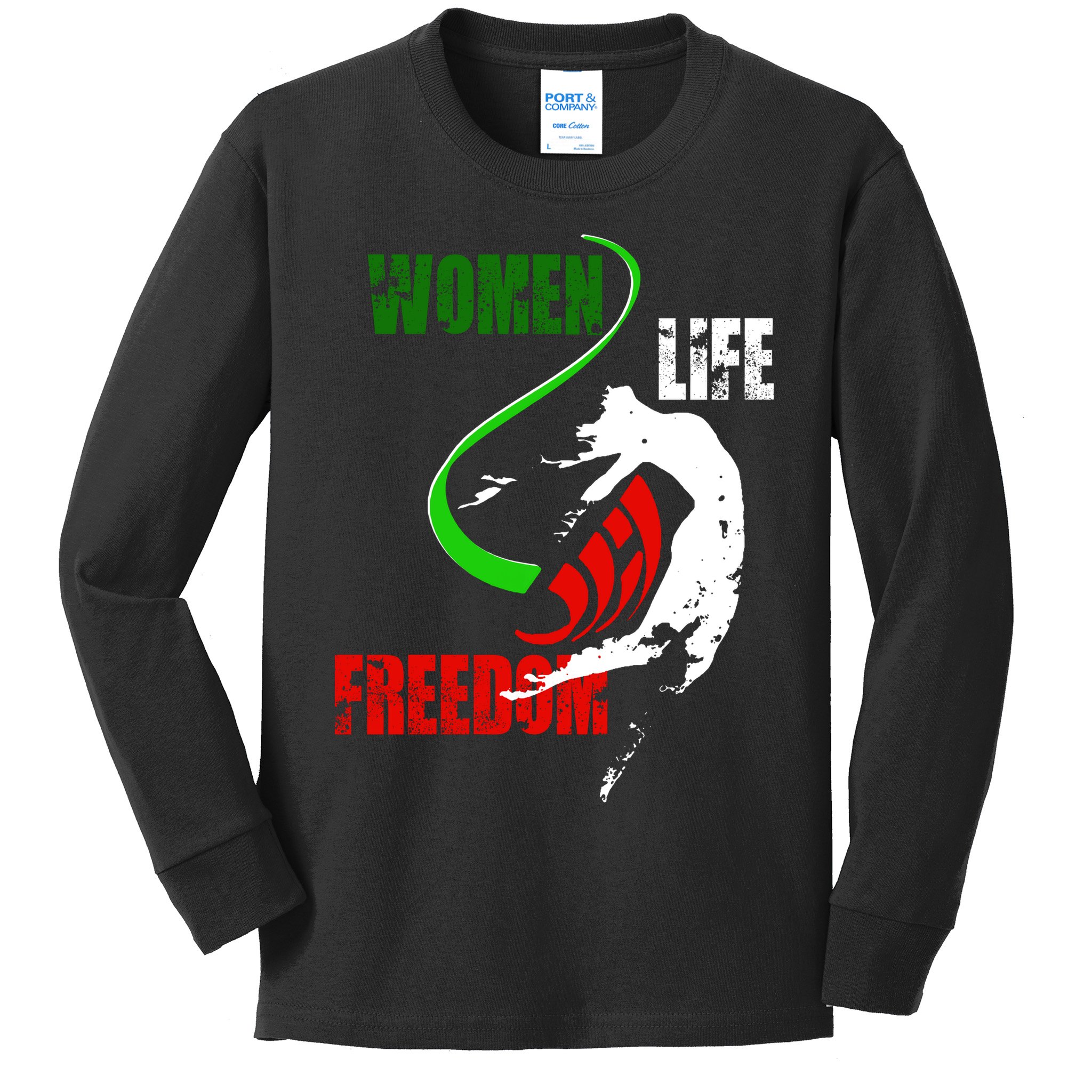 Women Life Freedom Iran Protest Kids Long Sleeve Shirt