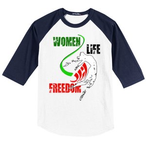 Women Life Freedom Iran Protest Baseball Sleeve Shirt