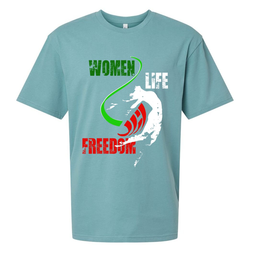 Women Life Freedom Iran Protest Sueded Cloud Jersey T-Shirt