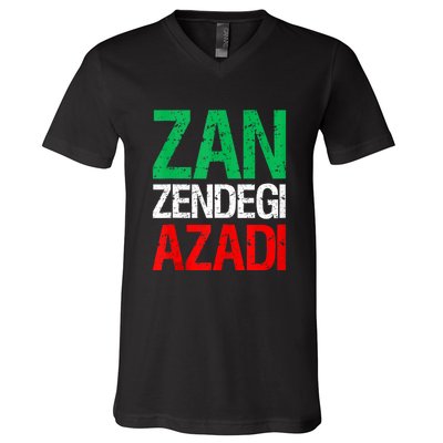 Woman Life Freedom Iran Zan Zendegi Azadi Persian V-Neck T-Shirt