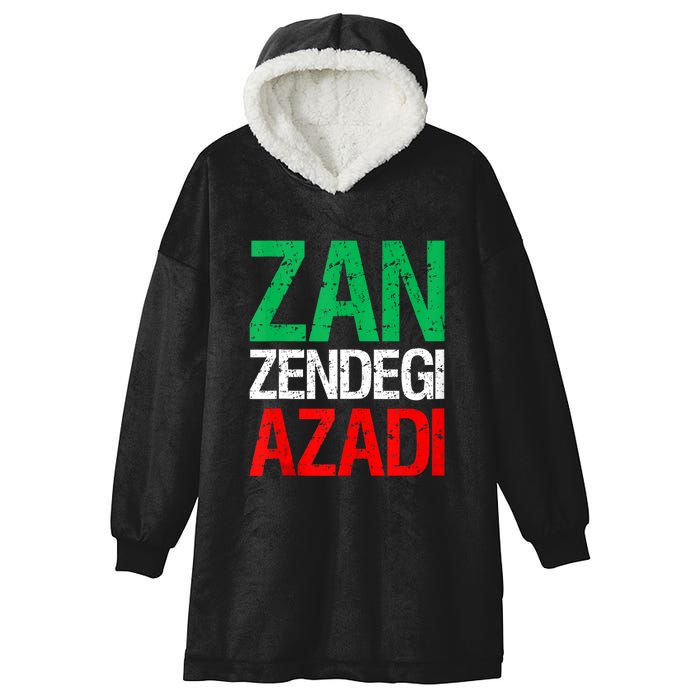 Woman Life Freedom Iran Zan Zendegi Azadi Persian Hooded Wearable Blanket