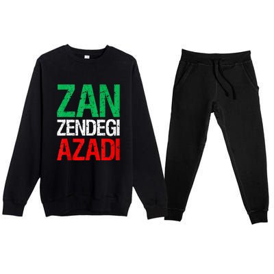 Woman Life Freedom Iran Zan Zendegi Azadi Persian Premium Crewneck Sweatsuit Set