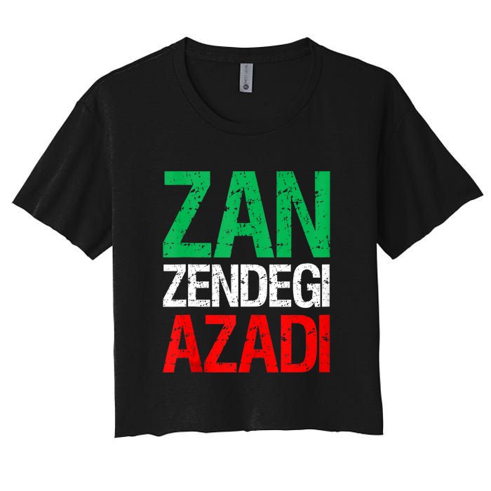 Woman Life Freedom Iran Zan Zendegi Azadi Persian Women's Crop Top Tee