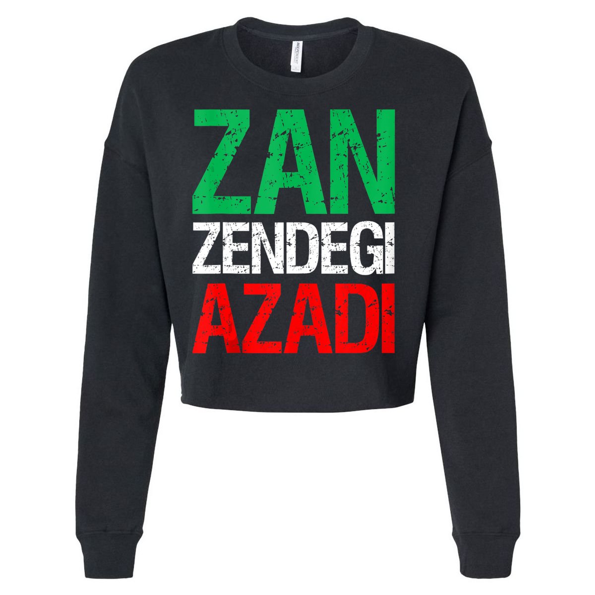 Woman Life Freedom Iran Zan Zendegi Azadi Persian Cropped Pullover Crew