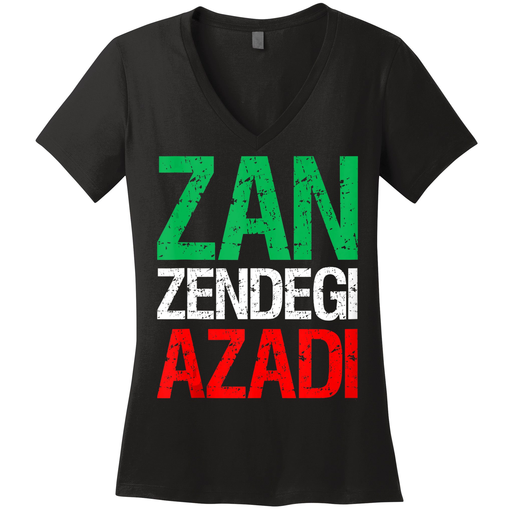 Woman Life Freedom Iran Zan Zendegi Azadi Persian Women's V-Neck T-Shirt