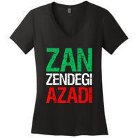 Woman Life Freedom Iran Zan Zendegi Azadi Persian Women's V-Neck T-Shirt