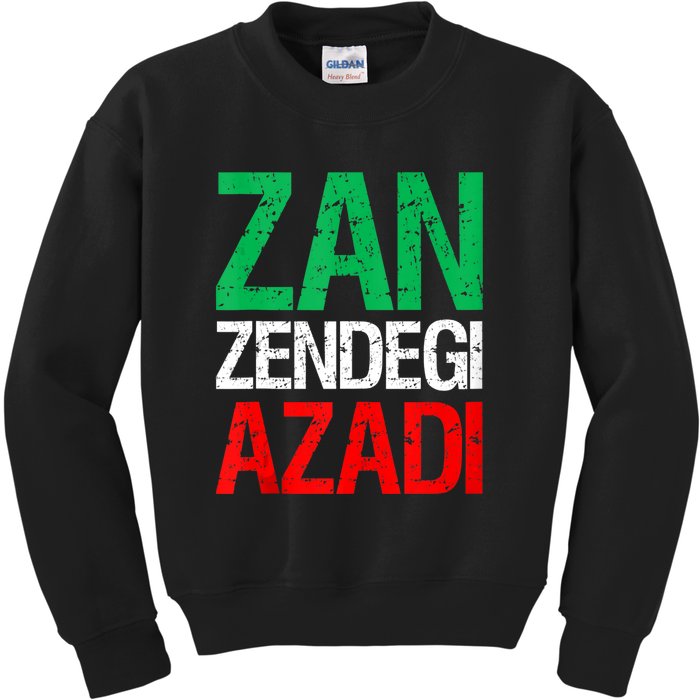 Woman Life Freedom Iran Zan Zendegi Azadi Persian Kids Sweatshirt