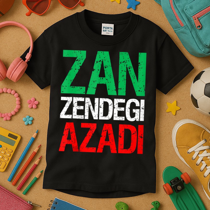 Woman Life Freedom Iran Zan Zendegi Azadi Persian Kids T-Shirt