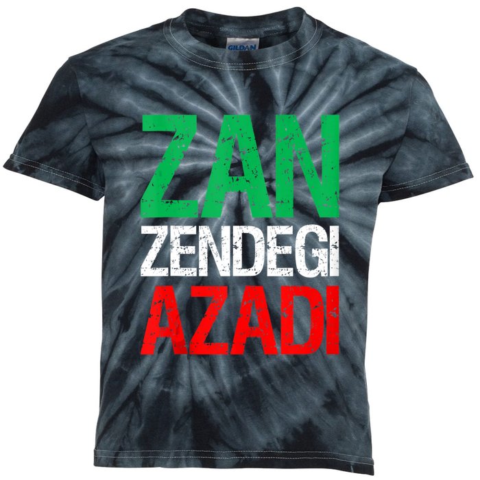 Woman Life Freedom Iran Zan Zendegi Azadi Persian Kids Tie-Dye T-Shirt