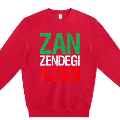 Woman Life Freedom Iran Zan Zendegi Azadi Persian Premium Crewneck Sweatshirt