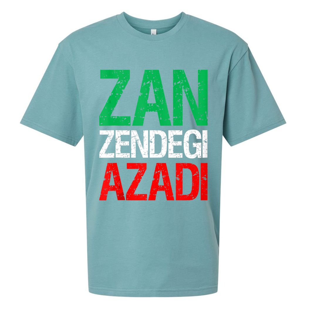 Woman Life Freedom Iran Zan Zendegi Azadi Persian Sueded Cloud Jersey T-Shirt