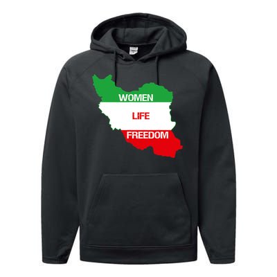 WOMEN LIFE FREEDOM, Cute Iranian Flag Women Of Iran Performance Fleece Hoodie