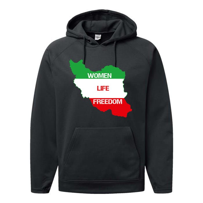 WOMEN LIFE FREEDOM, Cute Iranian Flag Women Of Iran Performance Fleece Hoodie