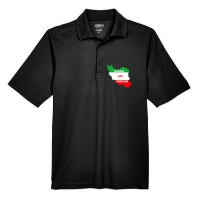 WOMEN LIFE FREEDOM, Cute Iranian Flag Women Of Iran Men's Origin Performance Pique Polo