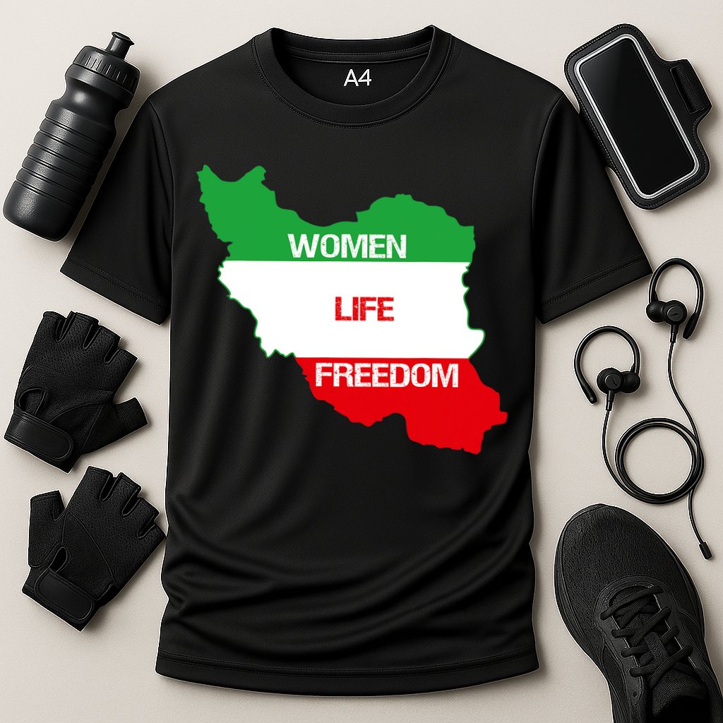 WOMEN LIFE FREEDOM, Cute Iranian Flag Women Of Iran Cooling Performance Crew T-Shirt