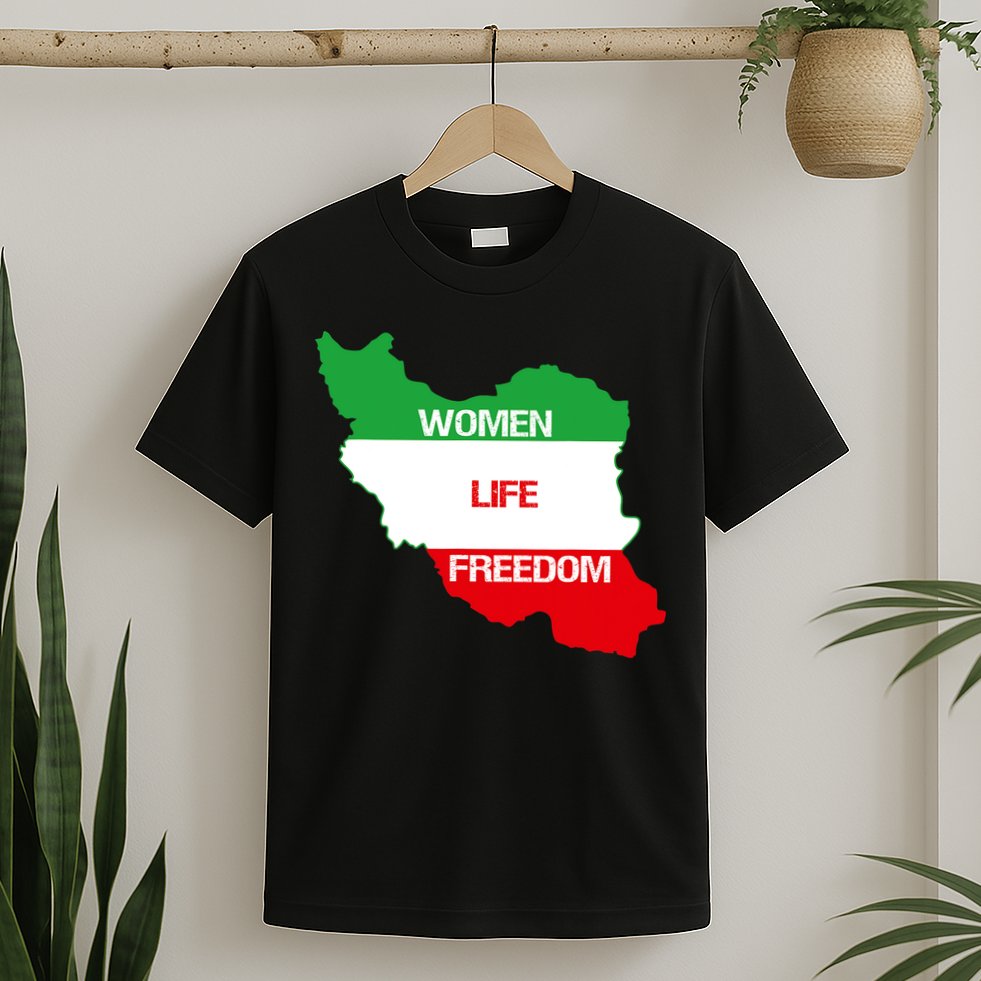 WOMEN LIFE FREEDOM, Cute Iranian Flag Women Of Iran T-Shirt