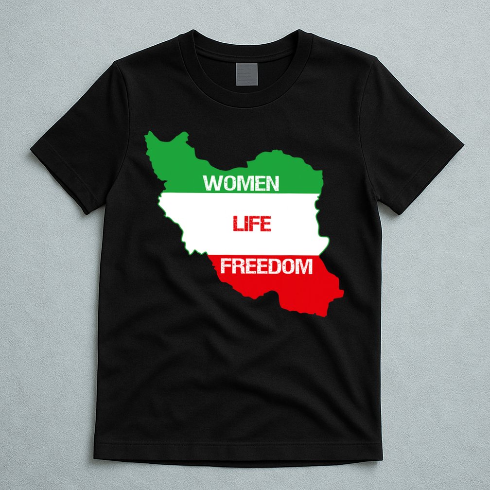 WOMEN LIFE FREEDOM, Cute Iranian Flag Women Of Iran T-Shirt