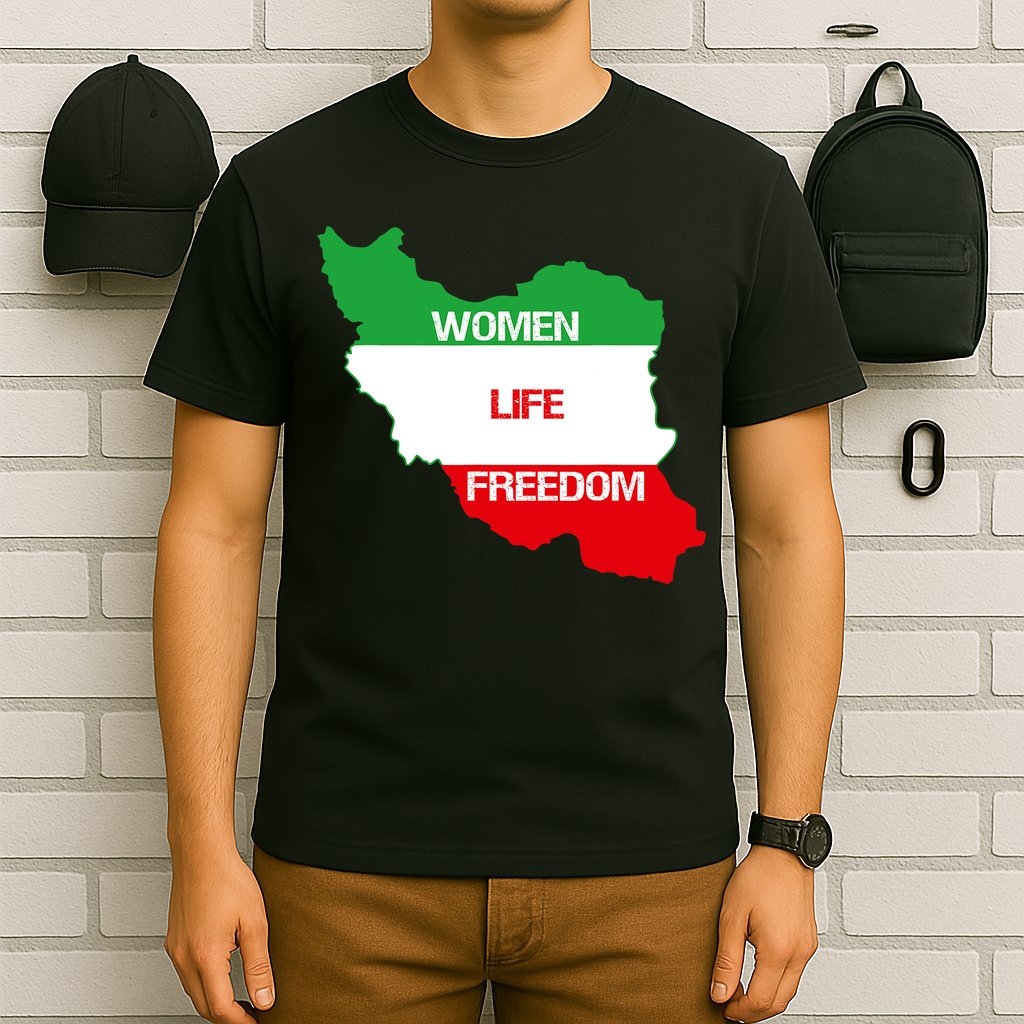 WOMEN LIFE FREEDOM, Cute Iranian Flag Women Of Iran T-Shirt