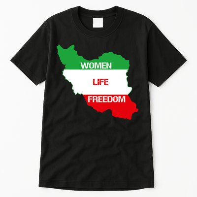 WOMEN LIFE FREEDOM, Cute Iranian Flag Women Of Iran Tall T-Shirt