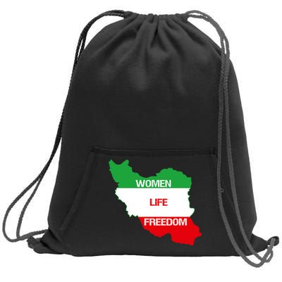 WOMEN LIFE FREEDOM, Cute Iranian Flag Women Of Iran Sweatshirt Cinch Pack Bag