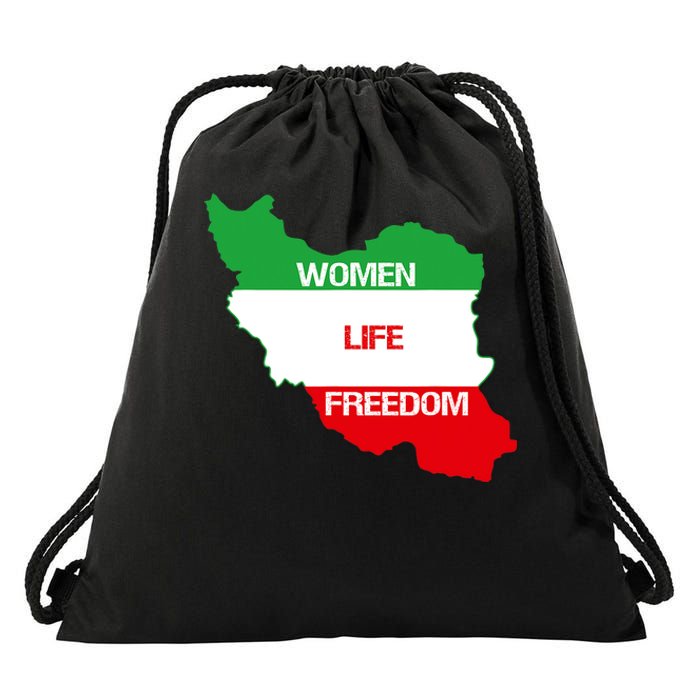 WOMEN LIFE FREEDOM, Cute Iranian Flag Women Of Iran Drawstring Bag