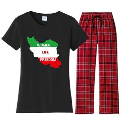 WOMEN LIFE FREEDOM, Cute Iranian Flag Women Of Iran Women's Flannel Pajama Set