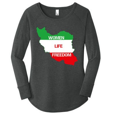 WOMEN LIFE FREEDOM, Cute Iranian Flag Women Of Iran Women's Perfect Tri Tunic Long Sleeve Shirt