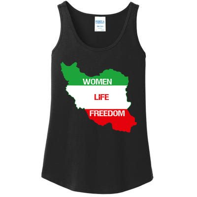 WOMEN LIFE FREEDOM, Cute Iranian Flag Women Of Iran Ladies Essential Tank