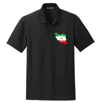 WOMEN LIFE FREEDOM, Cute Iranian Flag Women Of Iran Dry Zone Grid Polo