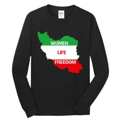 WOMEN LIFE FREEDOM, Cute Iranian Flag Women Of Iran Tall Long Sleeve T-Shirt