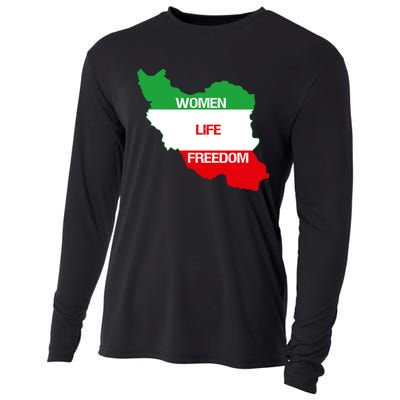 WOMEN LIFE FREEDOM, Cute Iranian Flag Women Of Iran Cooling Performance Long Sleeve Crew