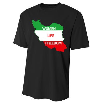 WOMEN LIFE FREEDOM, Cute Iranian Flag Women Of Iran Performance Sprint T-Shirt