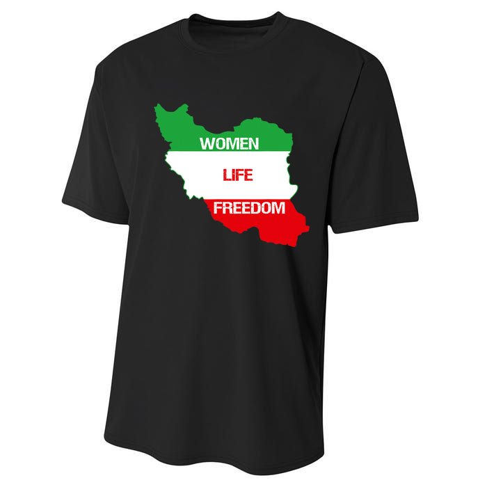 WOMEN LIFE FREEDOM, Cute Iranian Flag Women Of Iran Performance Sprint T-Shirt