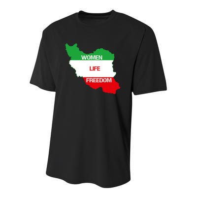 WOMEN LIFE FREEDOM, Cute Iranian Flag Women Of Iran Youth Performance Sprint T-Shirt