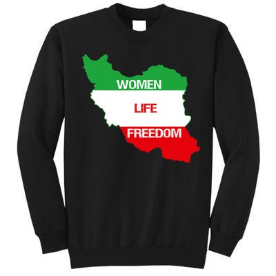 WOMEN LIFE FREEDOM, Cute Iranian Flag Women Of Iran Tall Sweatshirt