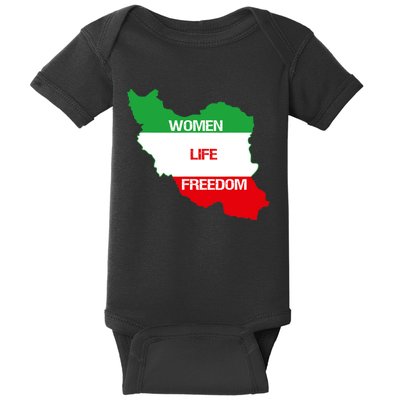 WOMEN LIFE FREEDOM, Cute Iranian Flag Women Of Iran Baby Bodysuit