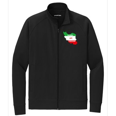 WOMEN LIFE FREEDOM, Cute Iranian Flag Women Of Iran Stretch Full-Zip Cadet Jacket