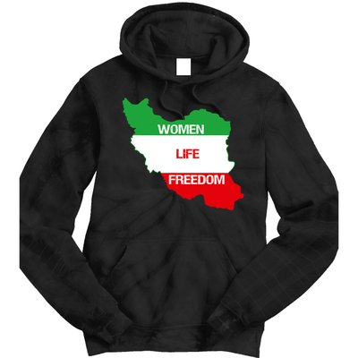 WOMEN LIFE FREEDOM, Cute Iranian Flag Women Of Iran Tie Dye Hoodie