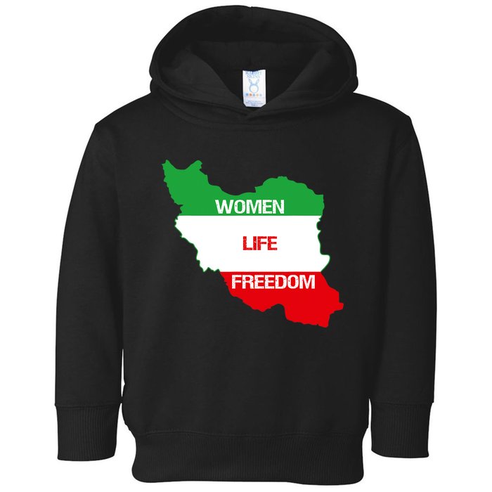 WOMEN LIFE FREEDOM, Cute Iranian Flag Women Of Iran Toddler Hoodie