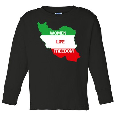 WOMEN LIFE FREEDOM, Cute Iranian Flag Women Of Iran Toddler Long Sleeve Shirt