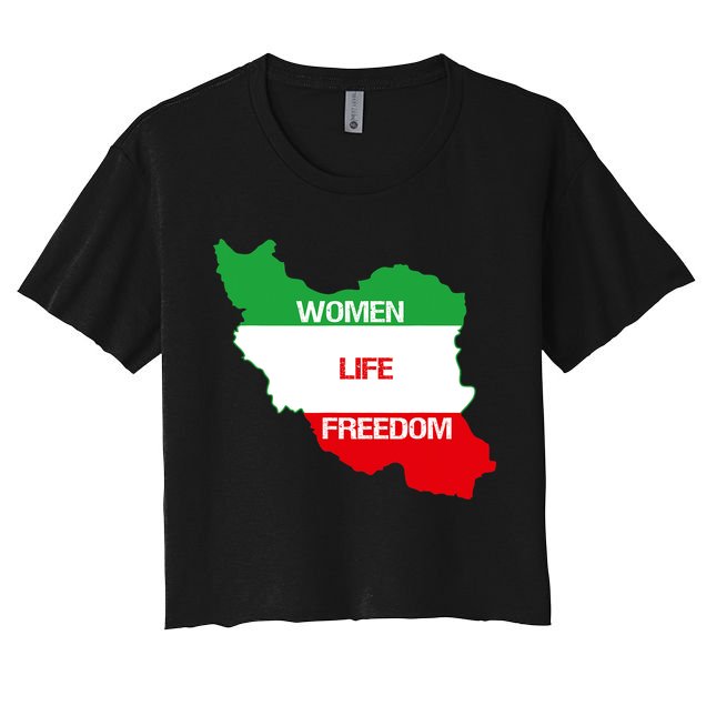WOMEN LIFE FREEDOM, Cute Iranian Flag Women Of Iran Crop Top
