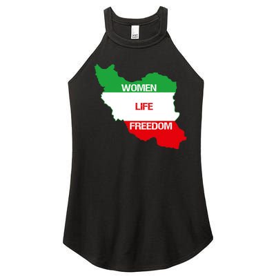 WOMEN LIFE FREEDOM, Cute Iranian Flag Women Of Iran Women's Perfect Tri Rocker Tank