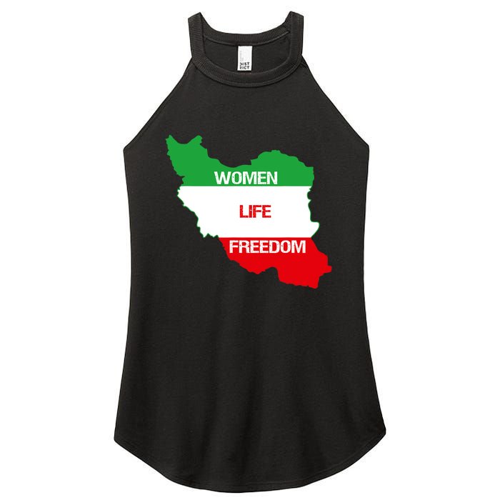 WOMEN LIFE FREEDOM, Cute Iranian Flag Women Of Iran Women's Perfect Tri Rocker Tank