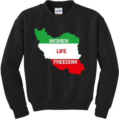 WOMEN LIFE FREEDOM, Cute Iranian Flag Women Of Iran Kids Sweatshirt