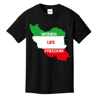 WOMEN LIFE FREEDOM, Cute Iranian Flag Women Of Iran Kids T-Shirt