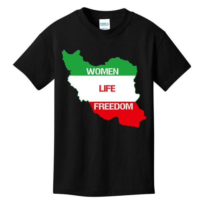 WOMEN LIFE FREEDOM, Cute Iranian Flag Women Of Iran Kids T-Shirt