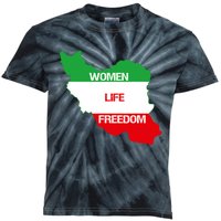 WOMEN LIFE FREEDOM, Cute Iranian Flag Women Of Iran Kids Tie-Dye T-Shirt