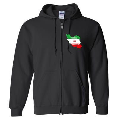 WOMEN LIFE FREEDOM, Cute Iranian Flag Women Of Iran Full Zip Hoodie