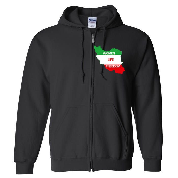 WOMEN LIFE FREEDOM, Cute Iranian Flag Women Of Iran Full Zip Hoodie